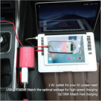 ALLWEI 300W Power Inverter DC 12V to 110V AC, Compact Car Plug Adapter Outlet with 65W PD USB-C &18W USB-A Fast Charging, Cigarette Lighter Adapter Car Charger for Phone, Laptop on Road Trip - Red