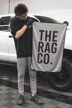 The Rag Company - Slim Dryer Towel - Ultra-Absorbent Korean Microfiber, Suede Edge, Car Drying Towel. 25" x 35" Grey