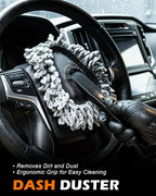 20Pcs Windshield Cleaner Tool - Car Interior Detailing Brush Kit with 200g Cleaning Gel, Microfiber Car Wash Mitt, Dash Duster & 2-Sided Scrubber, All-in-One Inside Car Cleaning Supplies Tool
