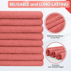 FIXSMITH Red Microfiber Cleaning Cloth -Pack of 8, Highly Absorbent Cleaning Rags, 16"X12" All Purpose Cleaning Towels for Housekeeping, Kitchen, Car, Lint Free and Reusable Microfiber Towels