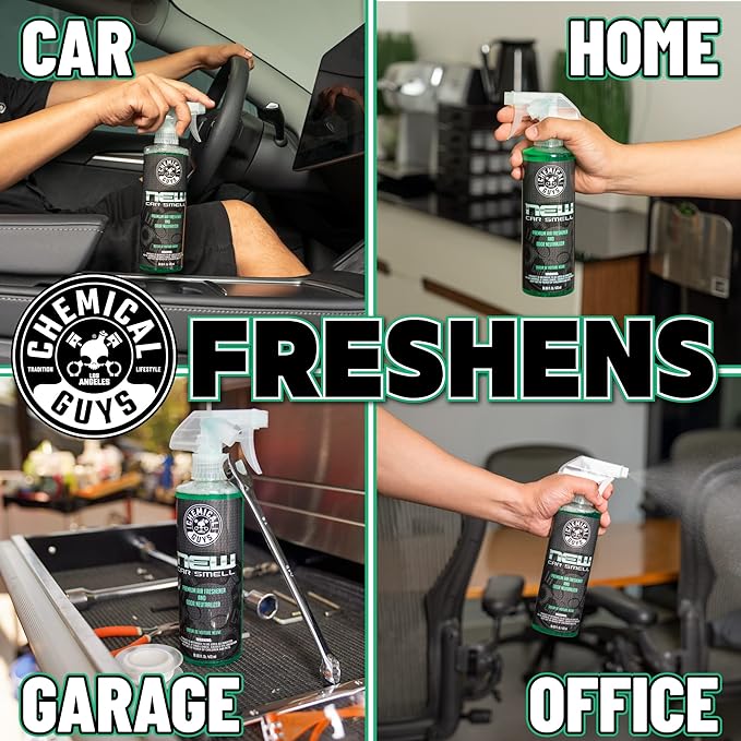 Chemical Guys AIR_301 Best Air Freshener Kit - New Car Scent, Leather Scent & Signature Stripper Scent, (Great for Cars, Trucks, SUVs, RVs & More) (3) 16 fl oz Bottles