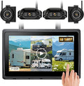 Wireless RV Backup Camera System 7" 1080P Touch Screen & 4 Cameras, Compatible with Furrion Pre-Wired Plug, DVR Monitor & Waterproof Night Vision Rear Side View Camera for Trailer Truck, A14