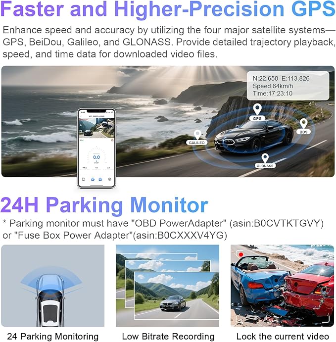 4K Front & 2K Rear 2 Channel HDR Dash Cam, Dual STARVIS 2 IMX678 IMX675, Custom Fit for Toyota Corolla Cross & Corolla Cross Hybrid 2022 (Model B), LE L XLE etc, 5GHz WiFi, GPS, 128GB Card