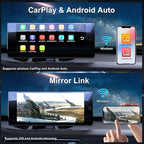 ASLONG 10.36" Wireless CarPlay Screen for Car & 4K 4CH Dash Cam with Android Auto, Portable HD Touchscreen Car Stereo with 1080P Backup Camera, GPS Navigation Mirror Link for Semi Trailer Truck