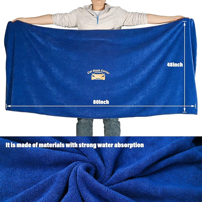 NEWISHTOOL Window Tint Tools Car Dash Tower, Car Dashboard Protector Cover Mat, Absorbent Cloth Towel for Car Dashboard Protecting, Water Absorbing Mat Soak Shield Pad Extra-Large 80inch x 48 inch