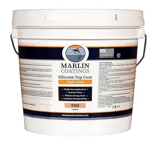 100% Silicone Roof Sealant - Self Leveling - Complete Waterproofing - Easy One Coat Application - Designed for Your RV, Camper, Trailer, Commercial Building… (1 Gallon, Tan)