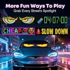 5800 Lux High-Brightness Multi-Panel Sync LED Display (23.4"x4.73") – 3X Brighter, APP/Remote Programmable Scrolling Text & Animation for Cars, Stores – USB 5V Powered