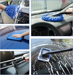 32-Piece Car Detailing Kit with Drill Brush Attachments & Polishing Pads – Professional Auto Detailing Brushes, Wheel & Tire Cleaning Tools with Storage Bag (Blue)