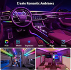 118" Acrylic Interior Car Lights, 0.08in Ultra-Thin Thickness Ambient Lighting Kits with Smart APP, RGB 2 in 1 USB Powered Car LED Strip Light Music Sync Neon Strip for Vehicle (2 * 59in)
