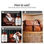 Leather Cleaner & Moisturizer Set for Coach, Gently Cleans Vachetta Leather, Restores Shine, Softens, Removes Stains & Light Scratches, Works for All Luxury Brands