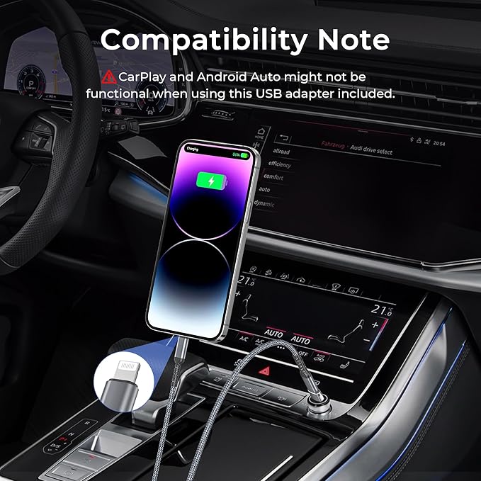 Basesailor iPhone 14 13 Pro Max Charger Cable 10FT,USB C to Lightning Cable with USB A Adapter,Fast Car Charging Power Cord for Apple 12 11 Plus XS XR 8 7 6 Plus 5 SE,iPad 9 9th 8 8th Generation