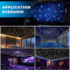 Fiber Optic Car Starlight Headliner Kit, Twinkle & Sound Activated RGBW 16W 200pcs*0.03in*6.5ft Fiber Strands Car Star Roof Lights with APP& Remote Controlled, Ceiling Star Lights for Home/Car Decor