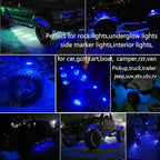20 Pcs Blue LED Rock Strip Lights,Wheel Well Underglow Lighting Kits,Car Rock Lights Exterior Side Marker Lights for Wrangler Truck Golf Cart RV RV SUV Offroad