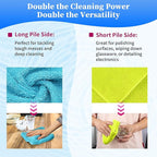 FIXSMITH Microfiber Cleaning Cloth - Pack of 24, Multi-Functional Cleaning Towels, Size: 12 x 16 in, Highly Absorbent Cleaning Rags, Lint-Free, Streak-Free Cleaning Cloths for Car Kitchen Home Office
