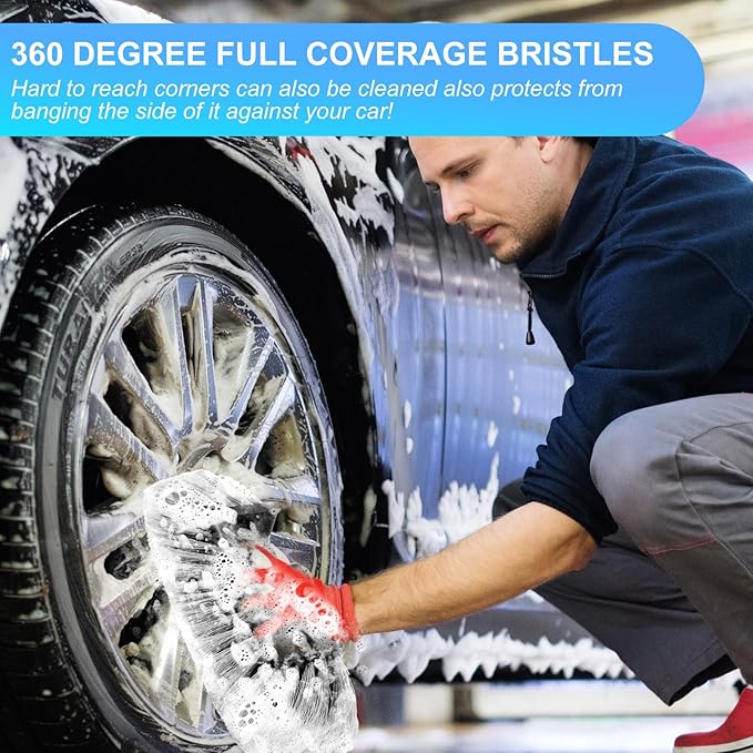 Tanlade 2 Pcs Car Wash Brush Head with Soft Detailing Bristle Flow Through Car Cleaning Brush Exterior Wash Equipment for Auto Truck RV Boat Camper(12 Inch,Gray)