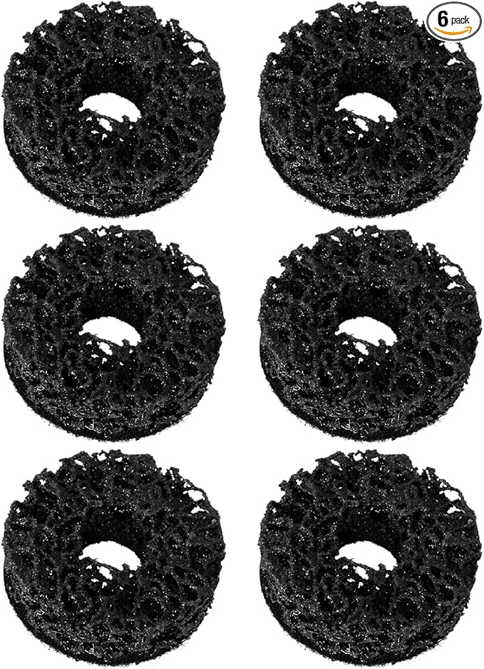 6PCS Wheel Hub Cleaning Pads, 2" Durable Nylon Web Pads, Wheel Stud Cleaner Pads