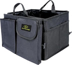 Auto Joe Collapsible Car Trunk Organizer, Storage Caddy with Adjustable Straps, Black - Portable Organization for Automotive Accessories, Cargo, Gear, and Essentials, ATJ-CTSO-BLK