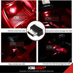 ICBEAMER Type C Adapters Atmosphere Light 2-Pack (Red) | Universal Plug-in Miniature LED Night Light for Car Interior and Trunk Ambient Lighting