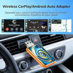 2026 Wireless Carplay Adapter for Apple iPhone & Android，Multi-User, No Latency - Convert Wired to Wireless Car Play Adapter for iOS 10+/Android 11+/Type-C Port