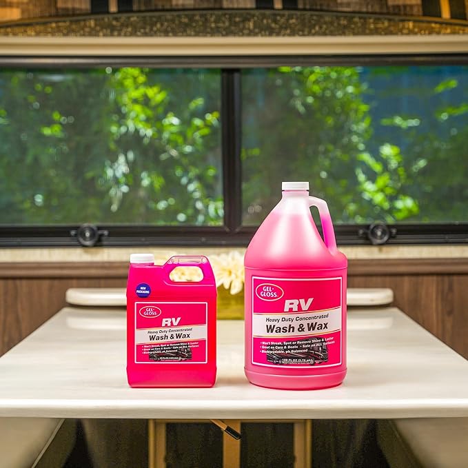 Gel GLOSS RV Wash & Wax - Clean, Streak-Free Finish, Reduced Water Spotting, pH Neutral, Concentrated Carnauba Wax Formula, Provides A Deep Gloss Finish on RVs, Campers, and Motorhomes. 32 oz