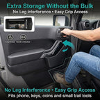 Front Door Grab Handle Pocket Organizer Compatible with 2011-2018 Jeep Wangler JK JKU Rubicon Sahara 2/4-Doors Accessories, Door Side Hanging Storage Box Expansion Accessories