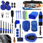 MIAOKE 41Pcs Professional Car Detailing Kit, Car Wash Kit with Portable Handbag, Wet and Dry Use Car Cleaning Kit, Durable Drill Brush, Apply to Interior, Exterior, Wheels, Trucks, Motorcycles
