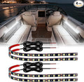LED Strip Lights 12V Cuttable IP68 Waterproof 12 Inch Interior Exterior Underbody Light for Car SUV Truck Motorcycle Boat Golf Cart 18 SMD 5050 White 4 Pack