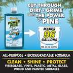 STAR BRITE Power Pine Wash & Wax - Concentrated Marine Grade Formula for Boats, Cars & More - Clean, Shine, UV Protect & Shed Stains in One Step