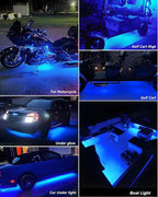 Keiurot 12V Led Light Strip 32CM Waterproof Light Strips for Cars Motorcycles Golf Cart Interior & Exterior Marine Boat Blue Led Strip 12V 5050 18SMD,Pack of 4