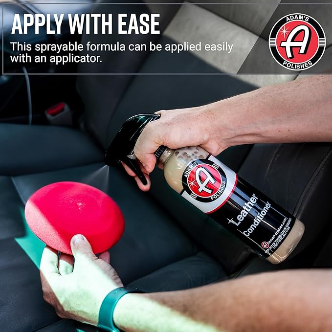 Adam's Polishes Leather Conditioner 16oz - Conditions Leather, Vinyl, and Plastic Interior Surfaces - Contains Premium UV Blockers for SPF 65 Protection - Long Lasting Protection