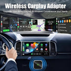 2-in-1 Mini Wireless CarPlay Adapter for Apple iPhone & Android Auto Adapter,2025 Upgrade Wired to Wireless,Plug & Play, Fast Stable Connection Car Play for iOS 10+/Android 11+,USB-A/Type-C Cable