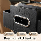 Backseat Car Organizer with Tissue, Multifunctional Car Back Seat Organizer with Cup Holders Tissue Box and Hook for Holding Phone, Snacks, Drinks and Handbag (Black)