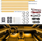 Acrylic Car Ambient Lighting Kit, for Toyota Tundra2022,2023,2024,2025,2026 Models, 20 in One LED Interior Car Lights, Synchronized with Music, Controlled By APP