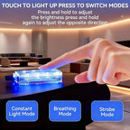 2 PCS Interior Car Lights, Portable Magnetic USB Car Atmosphere Interior Light, 8 High-Brightness LED Beads, Rechargeable Touch-Sensitive Light for Vehicles, Bedrooms, Hallways, Camping(2 Blue)