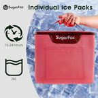 SugarFox Car Trunk Organizer for SUV, Heavy Duty Waterproof Trunk Organizer, Foldable Collapsible Car Organizer with Cooler, Multi-Compartment Large Trunk Organizer (95L), Pink-M003