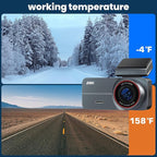 2.5K Dash Cam Front and Rear with 64GB Card, Car Camera with 3.39" IPS Screen, WDR Night Vision, Parking Monitor, G-Sensor Dash Camera