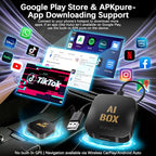AI Box Carplay, 2+16GB Ai Magic Box for Streaming Netflix/YouTube/TikTok, Car Play Wireless Adapter Supports iPhone & Android Auto, Plug & Play, for Cars with OEM Wired CarPlay/Android Auto