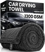 EVEO Car Drying Towel - (1300 GSM) XL Drying Towels Car Detailing - Car Microfiber Towel (36"x24") Microfiber Drying Towels for Cars Towels Drying, Car Wash Towels, No Scratch, Ultra Absorbent - Grey