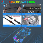 MICTUNING N8 RGB+IC Underglow LED Lighting Kit for Truck with Remote & Key Fob Dual Control, Exterior Neon Accent Underbody Strip, Multicolor Mode, Waterproof, Aluminum Casing