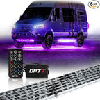 OPT7 Aura Aluminum Underglow for RV Exterior Lights w/Remote Control, 12V LED Waterproof Light Bars, Camper Van Neon Underbody Lighting Kit, RGB Multicolor Motorhome Travel Trailer, Outdoor Decor