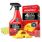Heavy Duty Car Clay Bars Auto Detailing Clay Luber Synthetic Lubricant Kit, 4 Clay Bars, Clay Bar Lubricant Tablets 10 Pack, Spray Bottle and Microfiber Towel for Car Detailing Cleaning