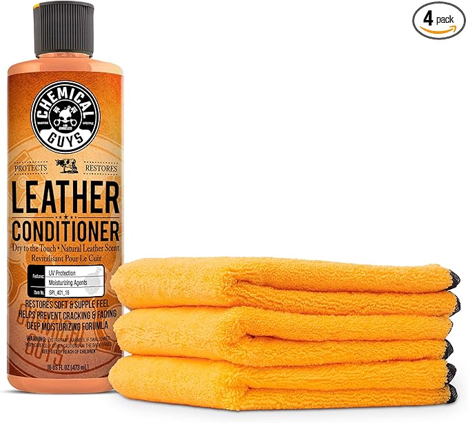 Chemical Guys SPI_401_16TI Leather Conditioner for Leather Car Interiors, Seats, Boots, Bags and More SPI_220_16 Total Interior Cleaner and Protectant, (2-16 fl oz Bottles)