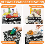Vankor Car Trash Can for Car Cute,Bag Bin Hanging Waterproof Automotive Garbage Cans Leak Proof Vehicle Trash Can Cow Print