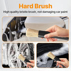 8 Pcs Car Detailing Brush Set, Soft Bristle Cleaning Brushes for Interior and Exterior Care, 4 Versatile Brushes Designed for Dashboards, Vents, Wheels, Tires, and Precision Detailing