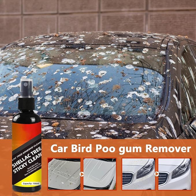 Tree Sap Cleaner – Automotive Adhesive Remover, & Tar Spray | Fast-Acting 100 ml Car Exterior Cleaner for Bird Droppings, Decals, Bumper Sticker on Vehicle Paint (Citrus Formula)