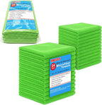 Blue Horizon Microfiber Cleaning Towels, Pack of 24, Ultra Soft Plush Washcloth, All Purpose Premium Microfiber Detailing Cleaning Cloths Reusable Shop Towels (16" x 16", Green)