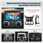 Android 15 4GB+64GB Car Radio for Jeep Wrangler 2015 2016 2017,10.2 inch QLED Touchscreen - Wireless Carplay & Android Auto,GPS Navigation & Bluetooth