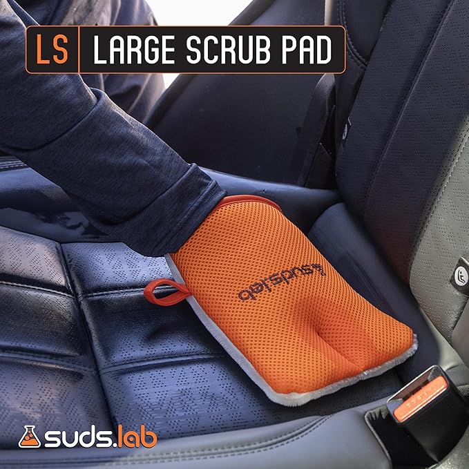 Suds Lab Oversized Scrub Pad – Heavy Duty Car Wash and Interior Cleaning Mitt for Auto, Upholstery, and Detailing | Durable, Scratch-Free Cleaning Tool