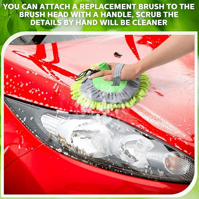 Layhit 5 Pcs Car Wash Mitt Set, Brush Not Included, Microfiber Mitt Cleaning Car Truck Washing Tools Kit RV Pickup Chenille Scratch Replacement (Multicolor)