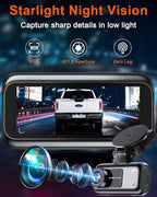 Pemacom Truck Dash Cam Easy-Steup: Dual Camera 4K Front and 2K Rear with Night Vision GPS WiFi Clear Captures Pickup Trucks License Plates - 72H Parking Monitoring for Daily Commute